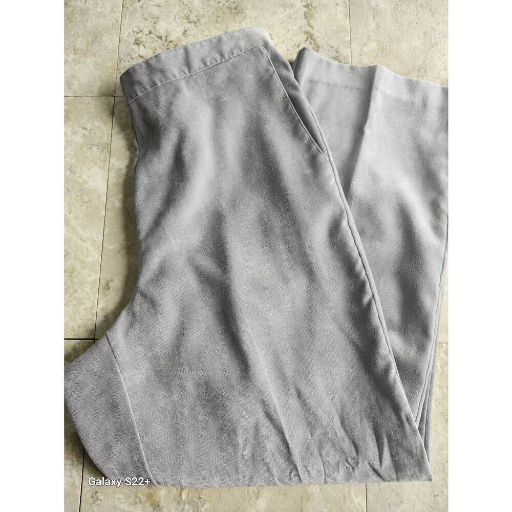 P24  Alfred Dunner gray dress pants, soft fabric elastic waist pockets